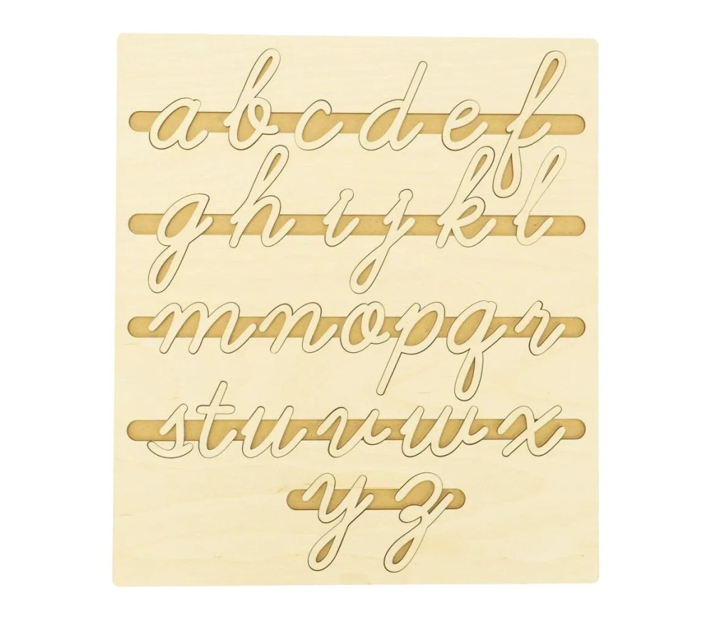 Tableau de Lettres cursives en bois