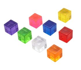 Lot de 8 cubes translucides - 8 mm