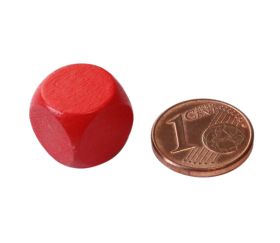 mini dé rouge en bois 12 mm