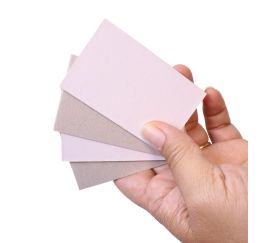 Carte en carton à personnaliser - tuile de 7.5 x 4.5 cm blanc/dos gris