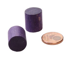 pion cylindre violet en bois 15 x 13 mm