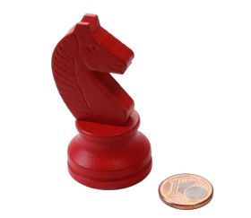 Pion chevaux en bois rouge pour jeu échec