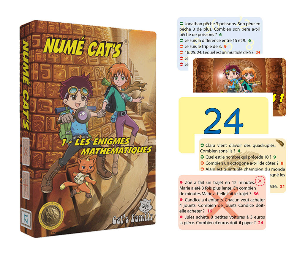 Numé Cat's 1 : jeu énigmes mathématiques résolution de problèmes du CE2 au collège