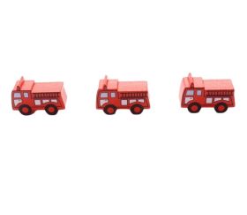 Mini gommes originales : camion de pompier et extincteur. Accessoires jeu