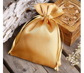 Mini sac tissu doré 6 x 8 cm