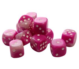 Dé à jouer rose perlé nacré pour jeux