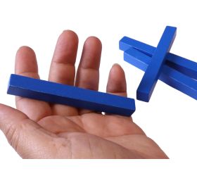 Buchette en bois bleu 10 x 10 x 90 mm pour jeu de construction
