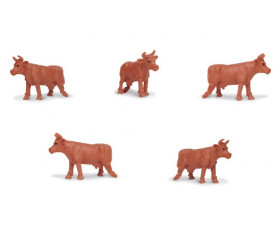 10 Figurines mini vache marron Vaches de jersey
