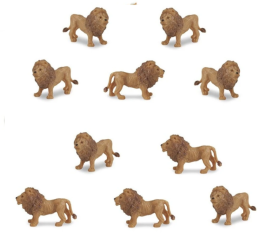 Lot de 10 mini mini lions 28 x 20 x 18 mm