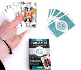 Coffret bois jeu de Belote cartes et jetons Grimaud