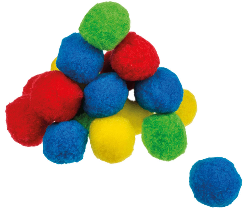 24 balles pompons geants 4.5 cm - éponges jeu / déco / bombes à eau