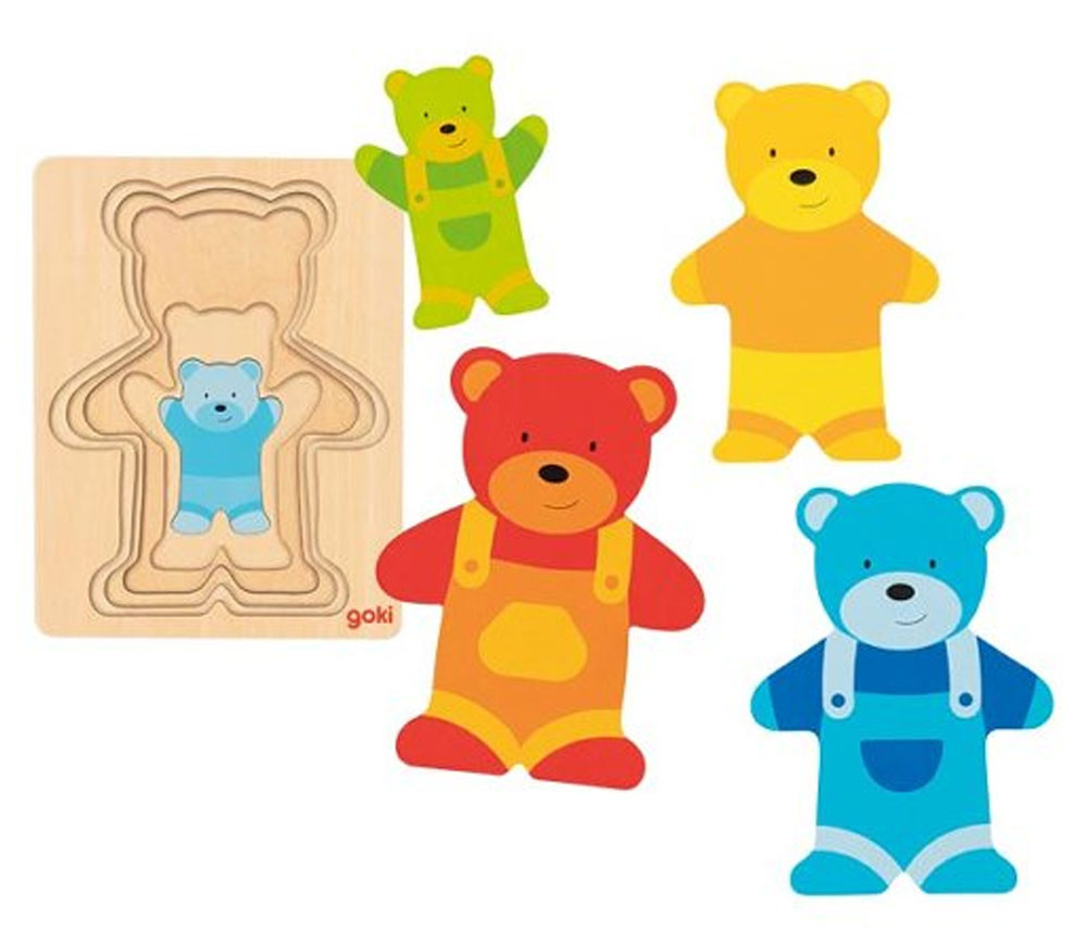 Puzzle en bois pour Enfants - Thema: Ours - Puzzle Animaux - Jouets  Montessori 
