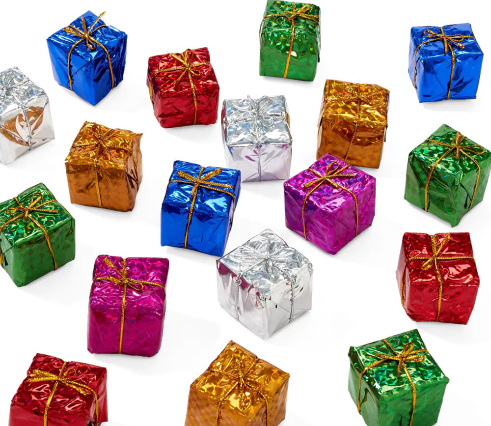 80 mini paquets cadeaux décorations sapin de Noël à accrocher