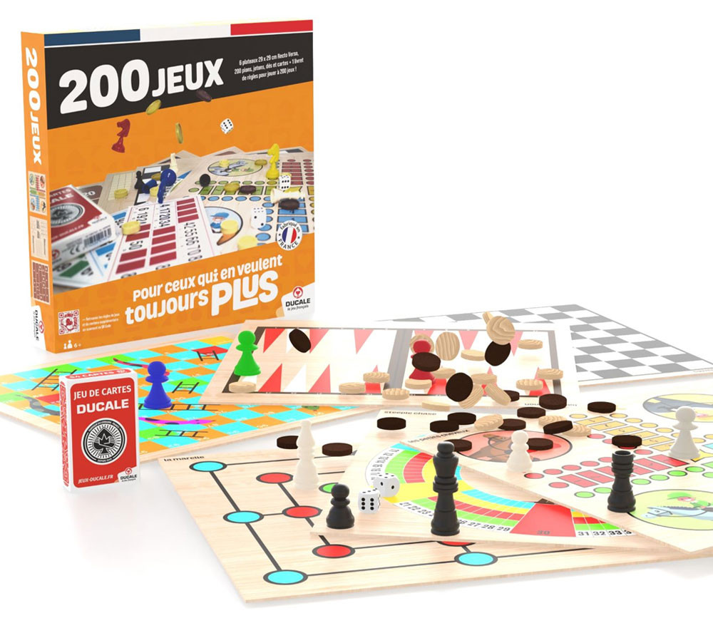 Boite 200 jeux traditionnels plateaux et cartes - Ducale