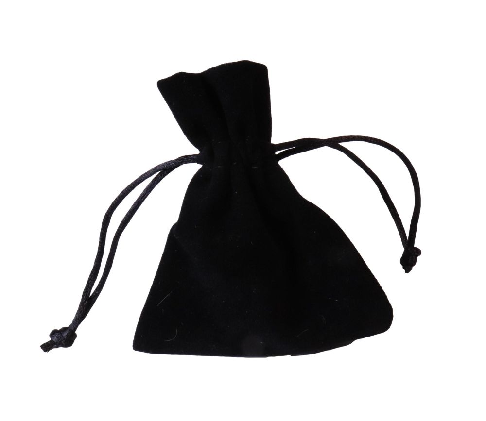 Petit Sac velours noir épais avec cordon de serrage - 10 x 8 cm