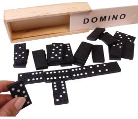 coffret dominos noirs en bois 