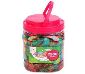 2500 Jetons 15 mm transparents colorés pour loto ou bingo