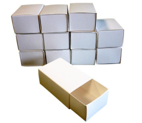 12 Mini Boites carton blanc allumette taille M
