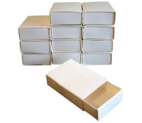12 Mini Boites carton blanc allumette taille mini