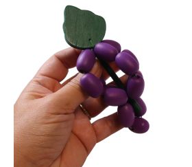 Raisin violet en bois 4 x 9.5 cm fruit jouet