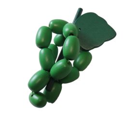Raisin vert en bois 4 x 9.5 cm fruit jouet unité