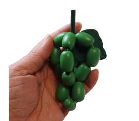 Raisin vert en bois 4 x 9.5 cm fruit jouet unité