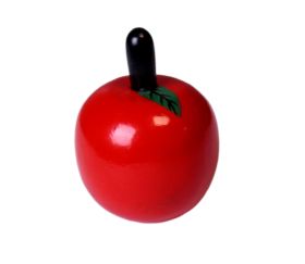 Pomme en bois rouge jouet à l'unité