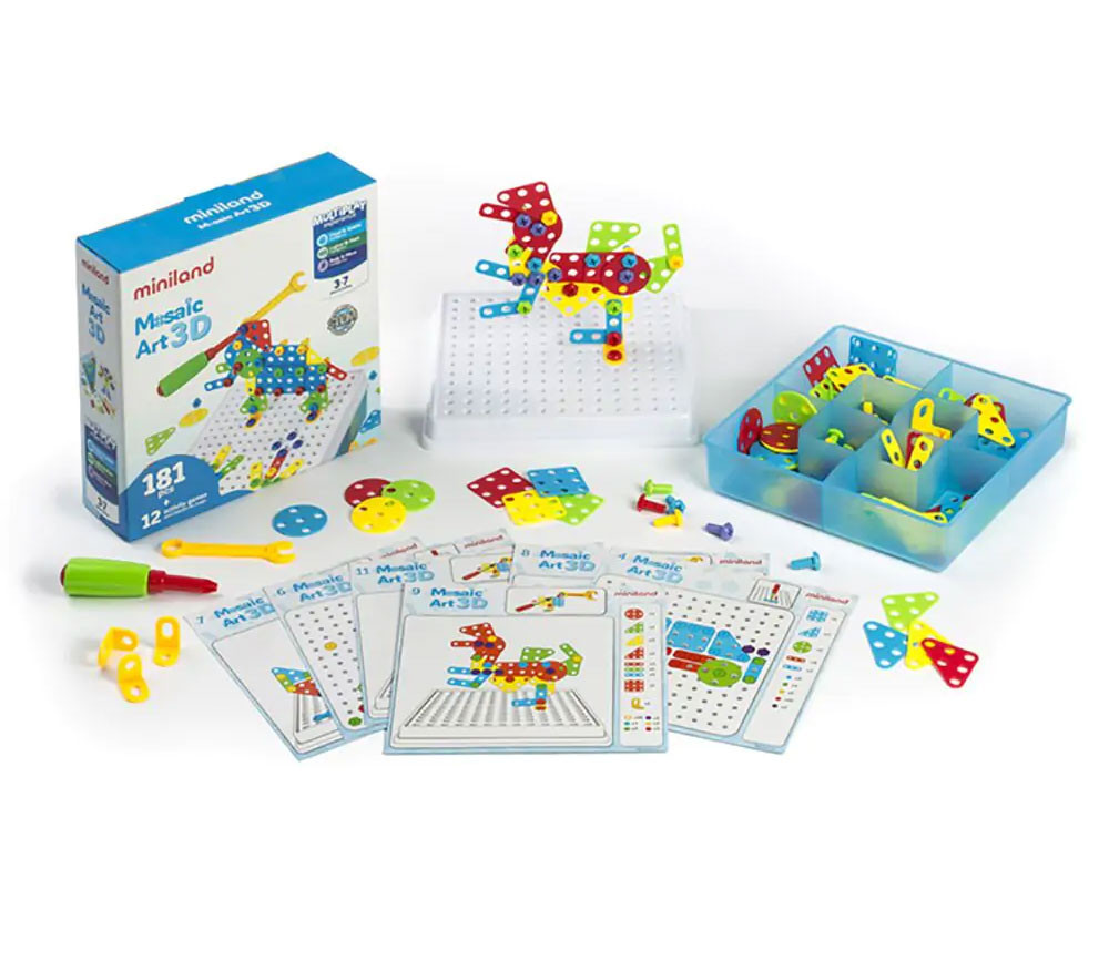 Jouet Enfant 3 Ans Jeux de Société STEM Kit Mosaique Puzzle 3D