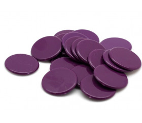 Jetons ronds violet 30 mm de diamètre en plastique plat 3 cm