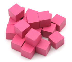 Cubes en bois 1 cm. 10 x 10 x 10 mm rose