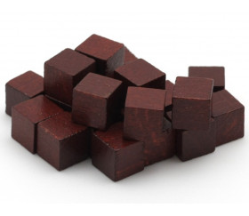 Cubes en bois 1 cm. 10 x 10 x 10 mm marron