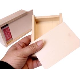 Coffret bois à glissière 11 x 8 x 3.2 cm pour 54 cartes ou accessoires