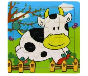 Puzzle en bois 16 pièces vache