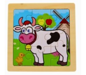 puzzle 9 pièces en bois modèle vache