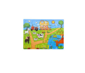 Puzzle en bois 60 pièces - thème ferme