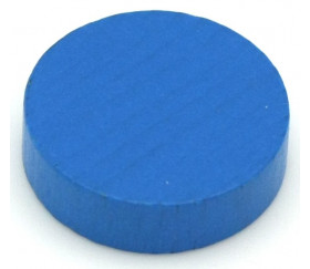 Jeton bleu 25x7 mm en bois rond pour jeux