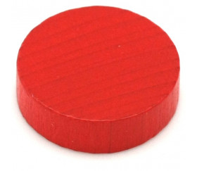 Jeton rouge 25x7 mm en bois rond pour jeux