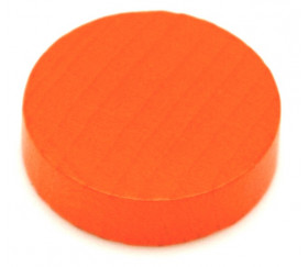 Jeton orange 25x7 mm en bois rond pour jeux