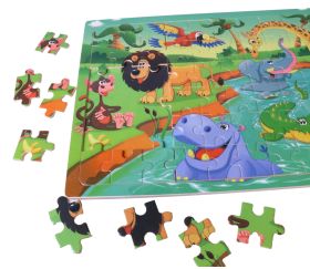 Puzzle en bois 60 pièces - thème savane