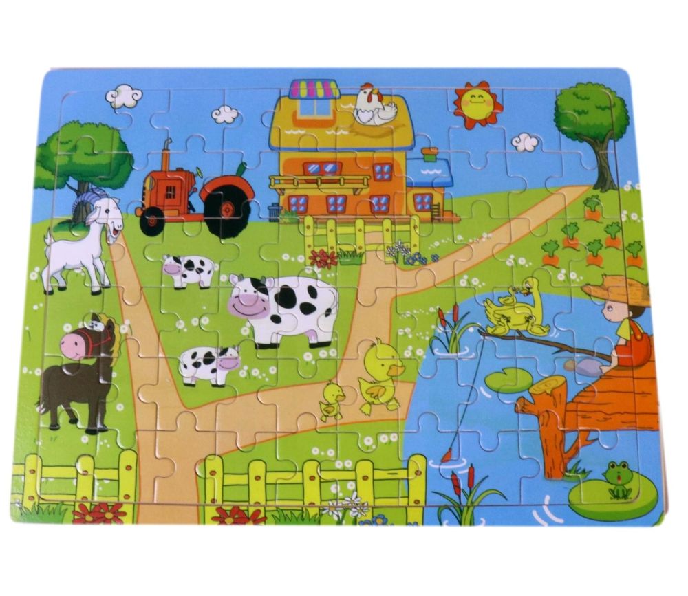 Puzzle en bois 60 pièces - thème ferme