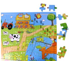 Puzzle en bois 60 pièces - thème ferme