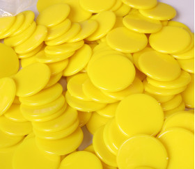 500 Jetons ronds plats de 3.2 cm de diamètre plastique jaune pour jeux