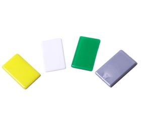 500 Petits jetons rectangles 2.7 x 1.6 cm en plastique coloré