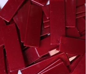 500 Jetons grands rectangles épais 6.2 x 2 cm en plastique rouge/bordeaux pailleté