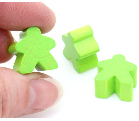 Pion meeple original personnage vert clair en bois type carcassone