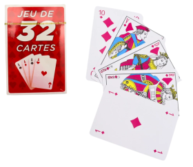 Jeu de cartes pas cher dos rouge