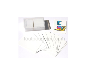 Jeu de 54 cartes blanches à personnaliser dans boite taille standard 59 x 91 mm