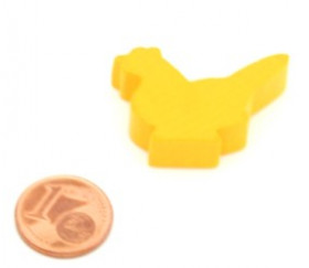 Pion poule jaune or en bois 30 x 19 x 8 mm