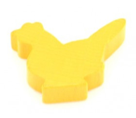 Pion poule jaune or en bois 30 x 19 x 8 mm