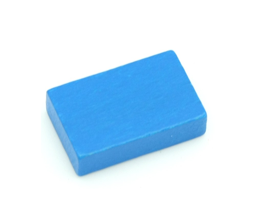 Jeton en bois petit rectangle bleu pour jeux 26 x 16 x 7 mm